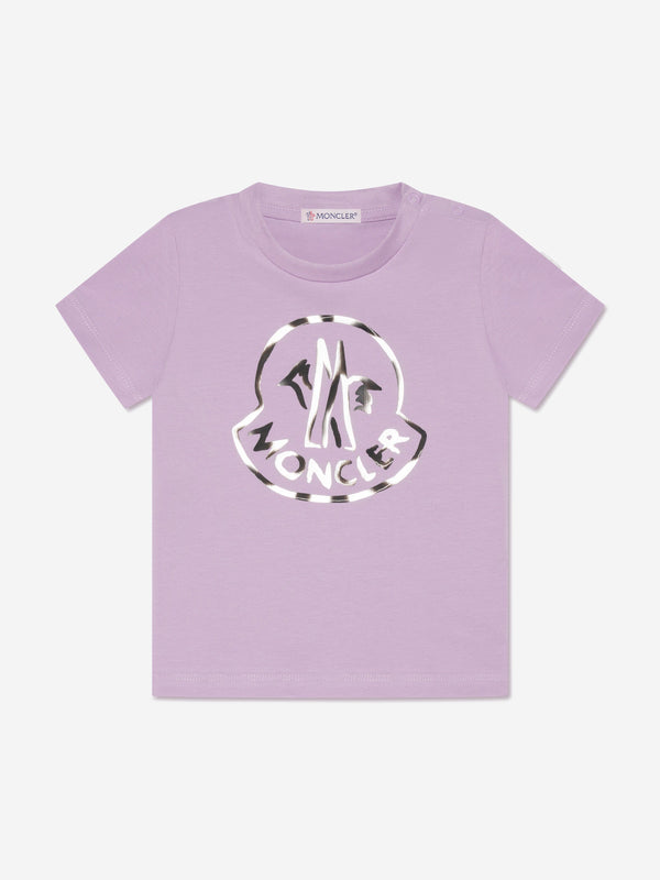 Moncler Enfant Baby Girls Logo T-Shirt in Lilac