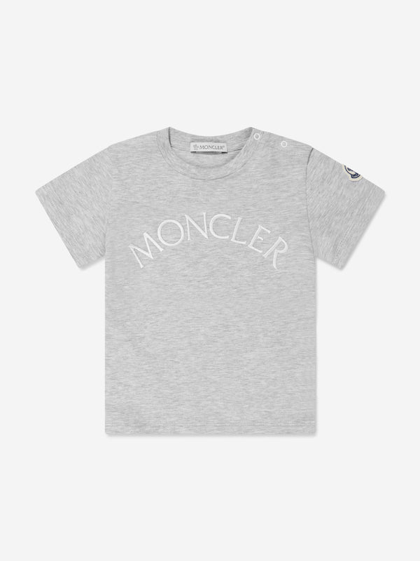 Moncler Enfant Baby Girls Logo T-Shirt in Grey