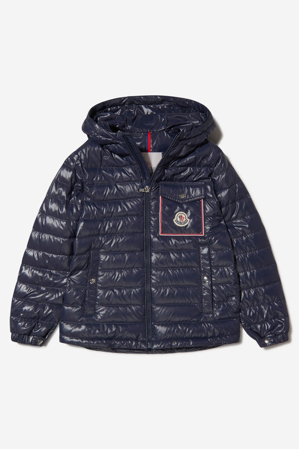 Moncler Enfant Boys Down Padded Logo Pocket Parvon Jacket