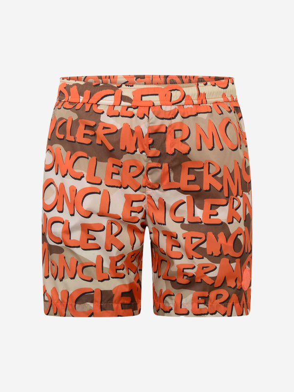 Moncler Enfant Boys Logo Print Swim Shorts