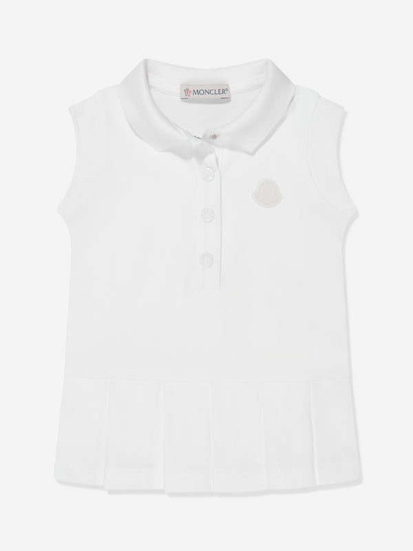 Moncler Enfant Baby Girls Sleeveless Polo Dress in White