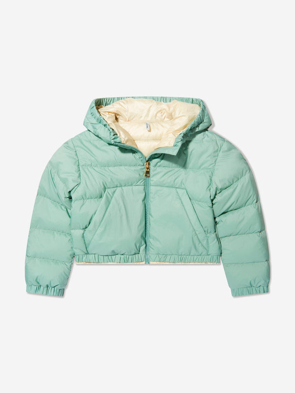 Moncler Enfant Girls Down Padded Mantas Jacket in Green