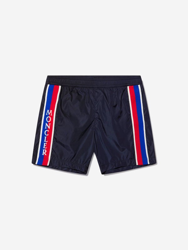 Moncler Enfant Boys Logo Swim Shorts in Navy