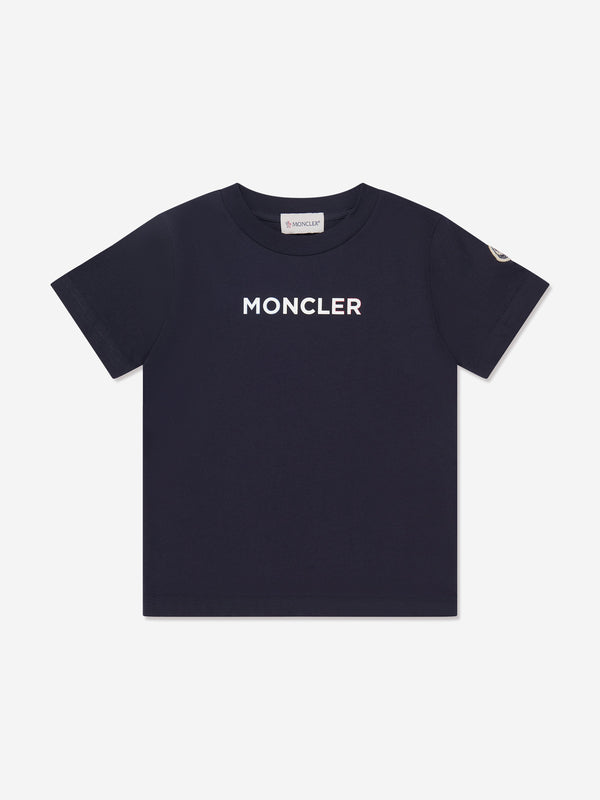 Moncler Enfant Kids Logo T-Shirt in Navy