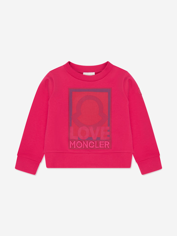 Moncler Enfant Girls Graphic Print Sweatshirt in Pink