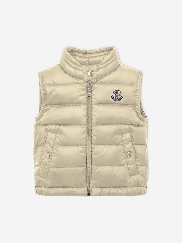 Moncler Enfant Baby Down Padded New Amaury Gilet In Beige