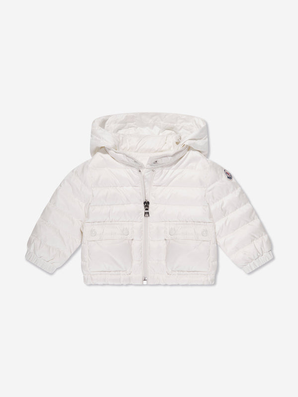 Moncler Enfant Baby Girls Down Padded Lans Jacket in White