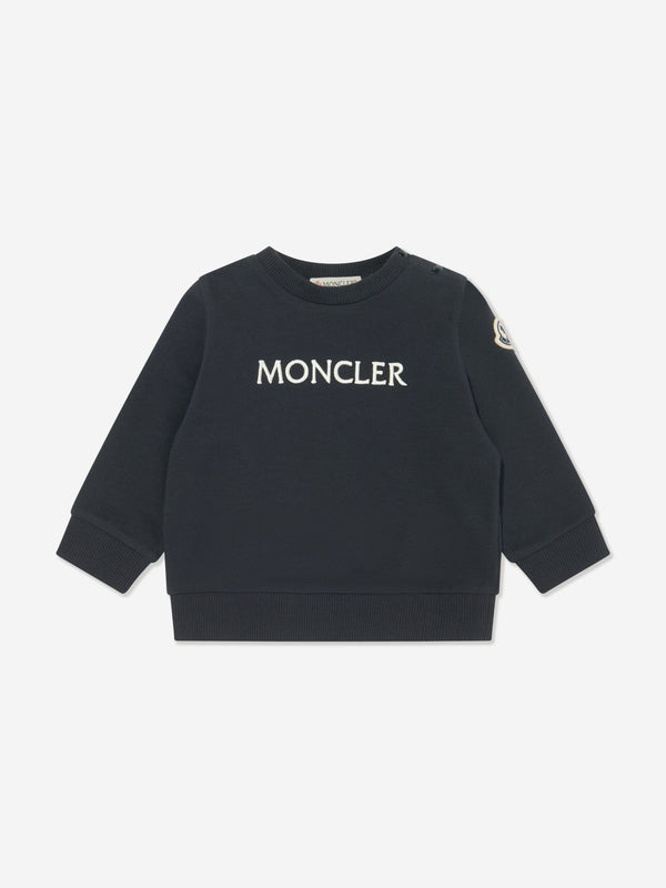 Moncler Enfant Baby Girls Logo Sweatshirt in Navy