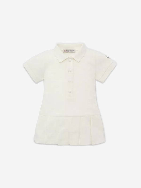 Moncler Enfant Baby Girls Branded Polo Dress in White