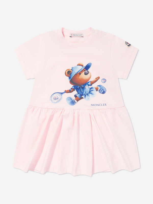 Moncler Enfant Baby Girls Tennis Bear Dress in Pink