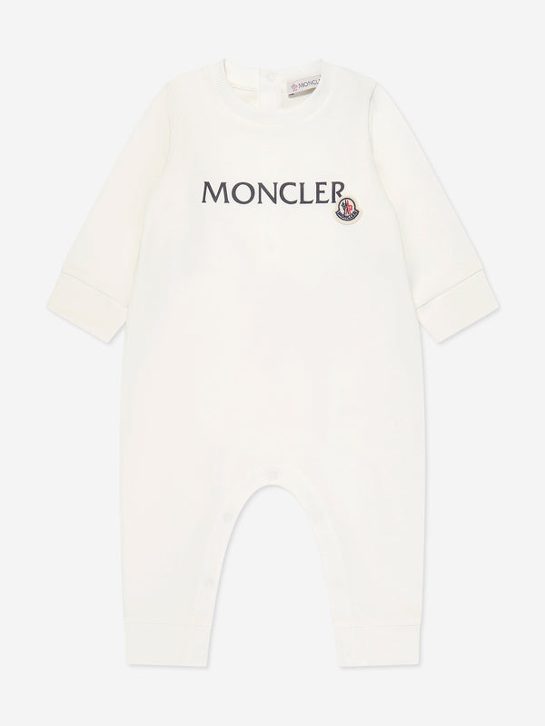 Moncler Enfant Baby Logo Romper in White