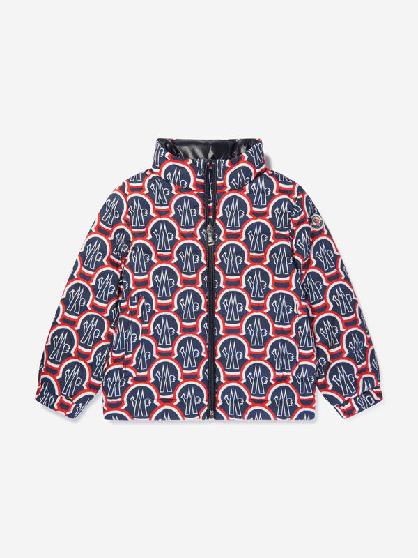 Moncler Enfant Boys Down Padded Hexagon Jacket in Multicolour