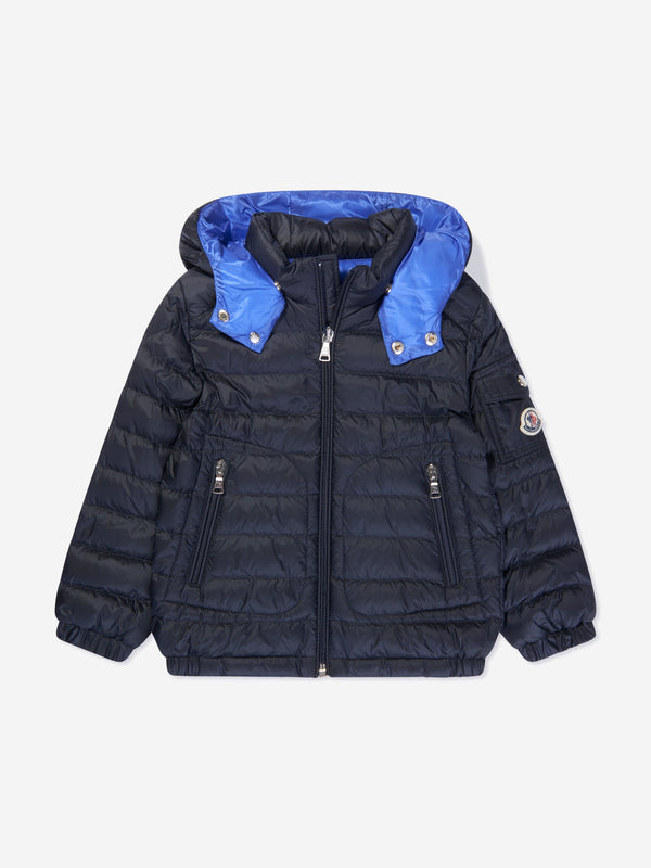 Moncler Enfant Boys Down Padded Lauros Jacket in Navy