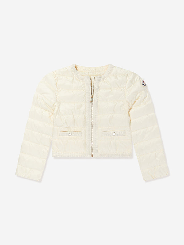 Moncler Enfant Girls Down Padded Dafina Jacket in Ivory