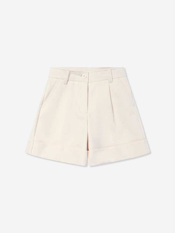 Moncler Enfant Girls Woven Shorts in Ivory