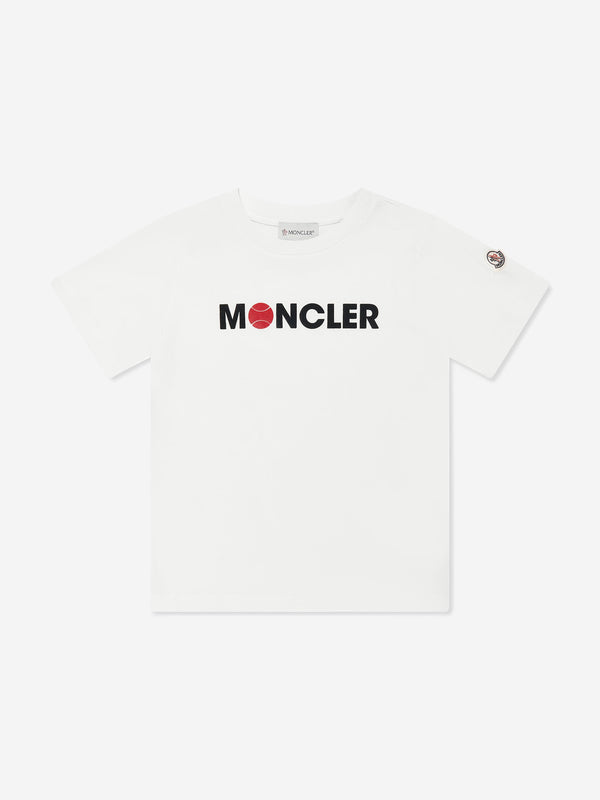 Moncler Enfant Boys Basketball Logo T-Shirt in White