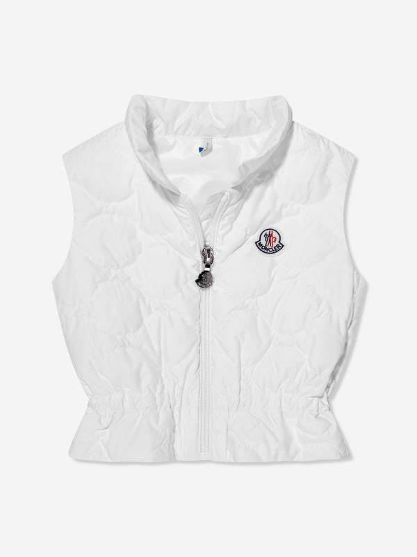 Moncler Enfant Baby Girls Down Padded Ambertine Gilet in White