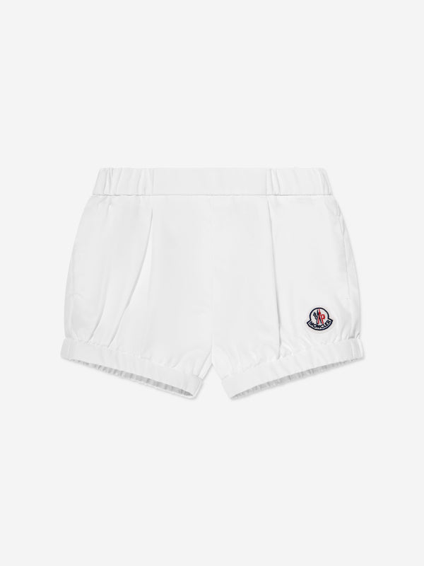 Moncler Enfant Baby Girls Cotton Shorts in White