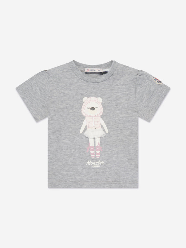 Moncler Enfant Baby Girls Bear T-Shirt in Grey