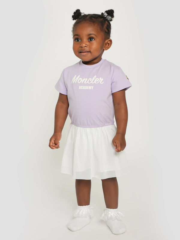 Moncler Enfant Baby Girls Logo T-Shirt Dress in Purple