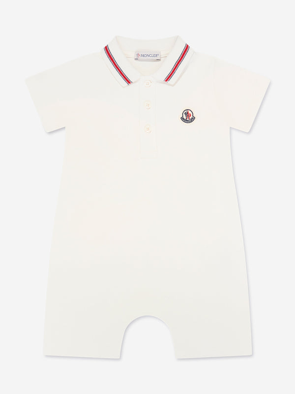 Moncler Enfant Baby Boys Polo Romper in White