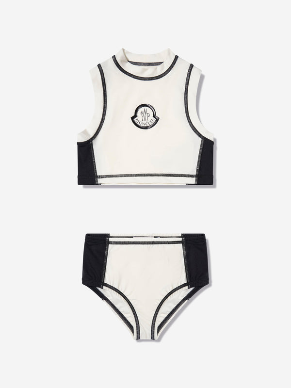 Moncler Enfant Girls Sun Protective Tankini in White