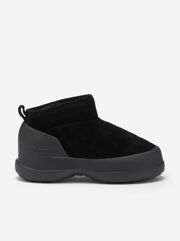 Moon Boot Kids Luna Low Suede Boots in Black