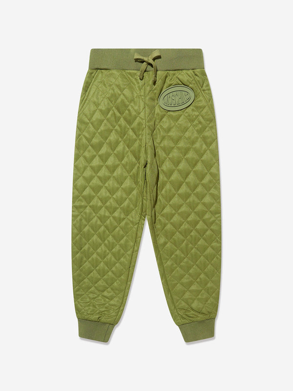 Moschino Boys Quilted Joggers in Green