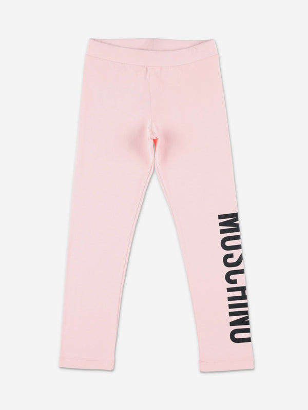 Moschino Girls Logo Leggings in Pink