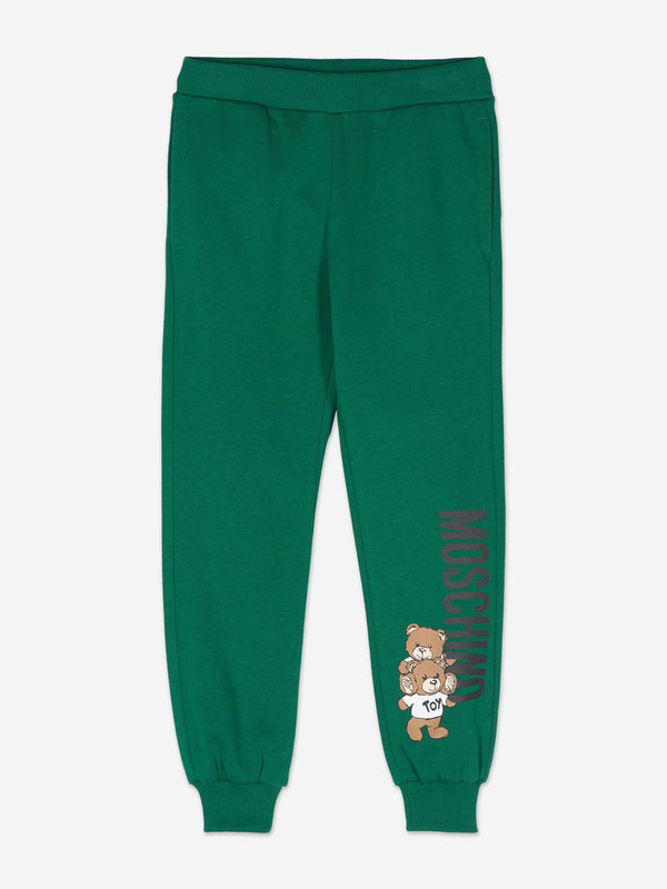 Moschino Kids Teddy Bear Logo Joggers in Green