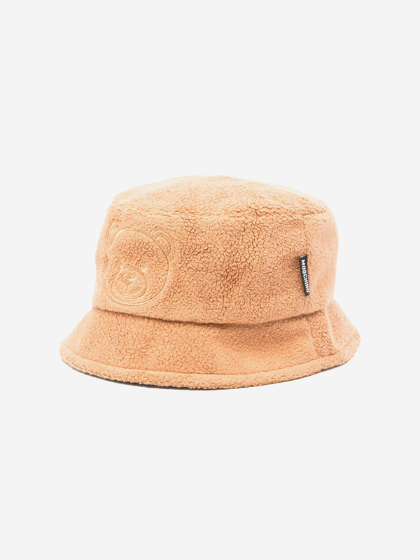 Moschino Kids Teddy Bear Bucket Hat in Brown