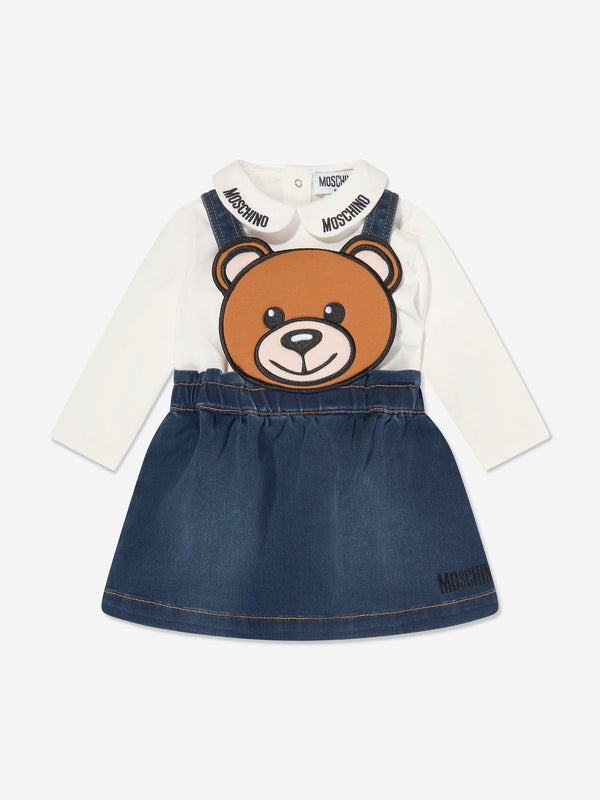 Moschino Baby Girls Bear Skirt Set in Ivory