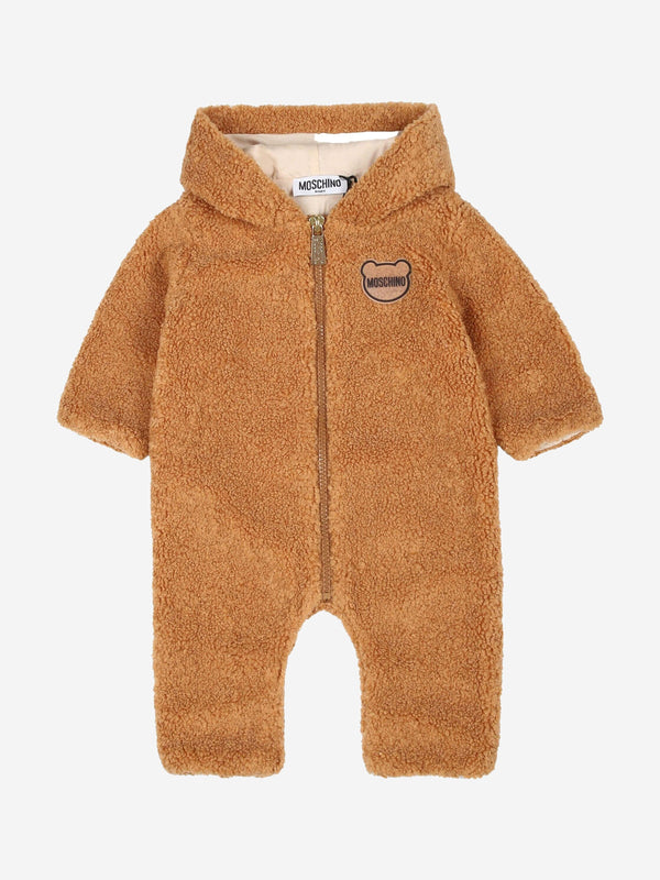 Moschino Baby Teddy Bear Romper in Brown