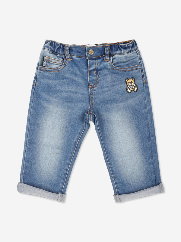 Moschino Baby Teddy Bear Jeans in Blue