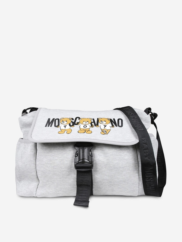 Moschino Baby Bear Logo Changing Bag in Grey (40cm)