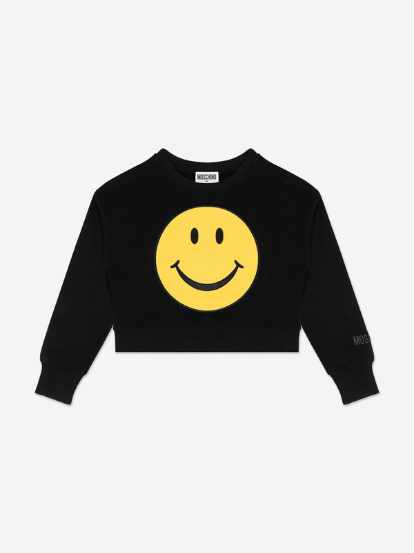 Moschino Kids Smiley Face Sweatshirt in Black