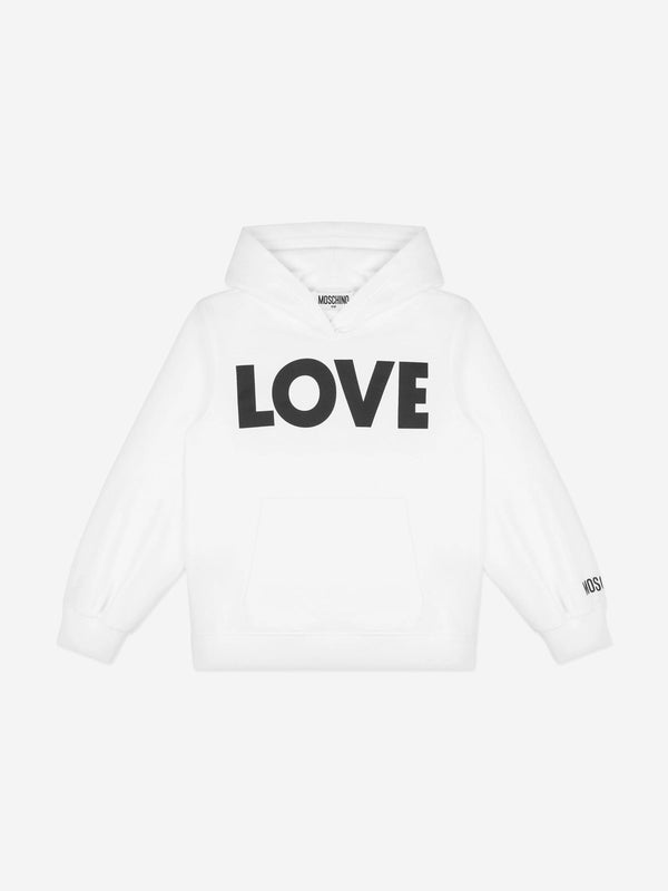 Moschino Kids Love Hoodie in White