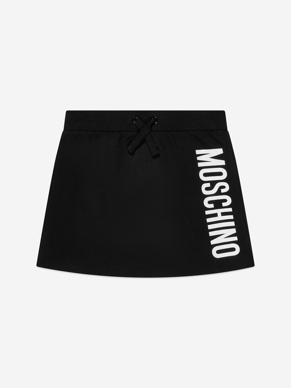 Moschino Girls Jersey Logo Skirt in Black