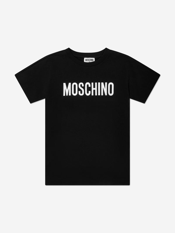 Moschino Girls Logo T-Shirt Dress in Black