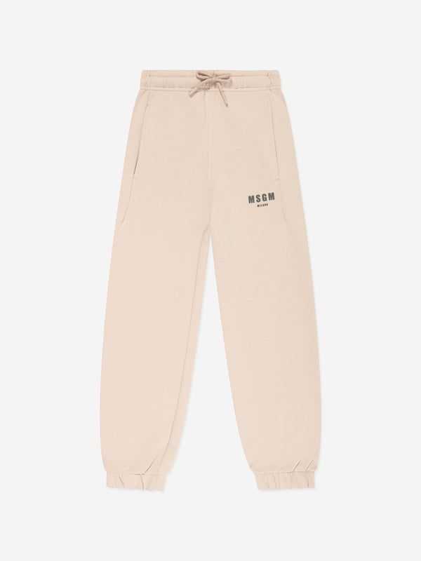 MSGM Boys Fleece Joggers in Beige