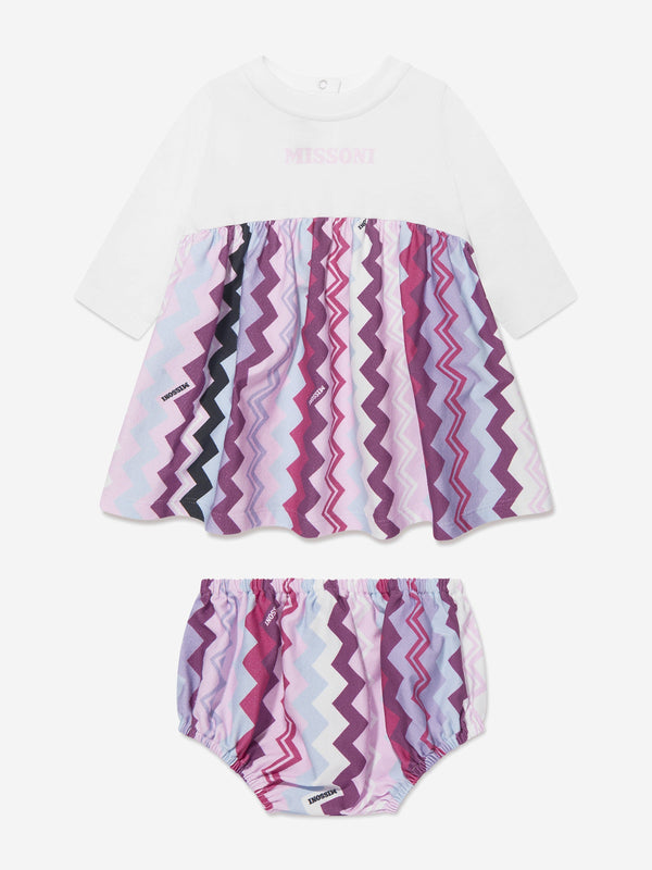 Missoni Baby Girls Zigzag Dress in Pink