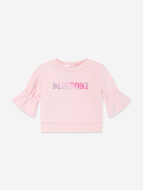 Missoni Baby Girls Logo Sweatshirt in Pink