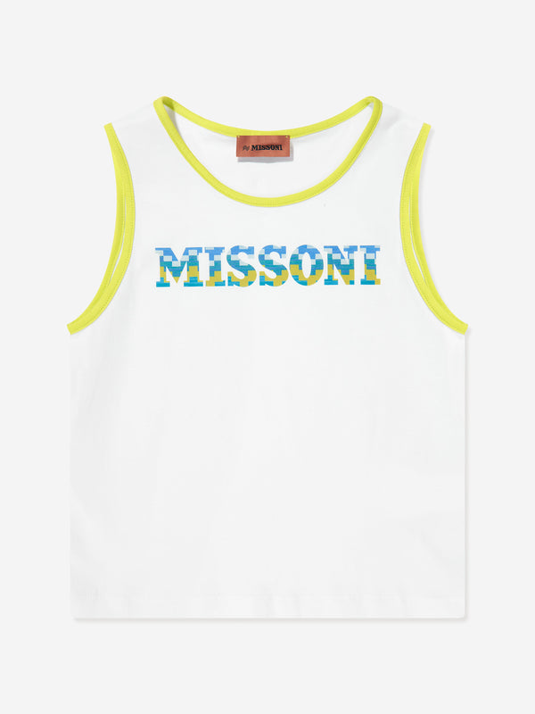 Missoni Boys Logo Sleeveless Top in White