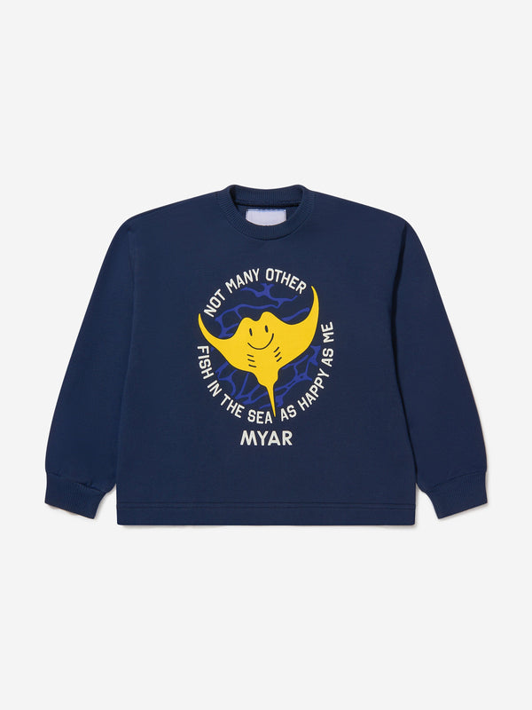 Myar Boys Cotton Fish Print Sweatshirt