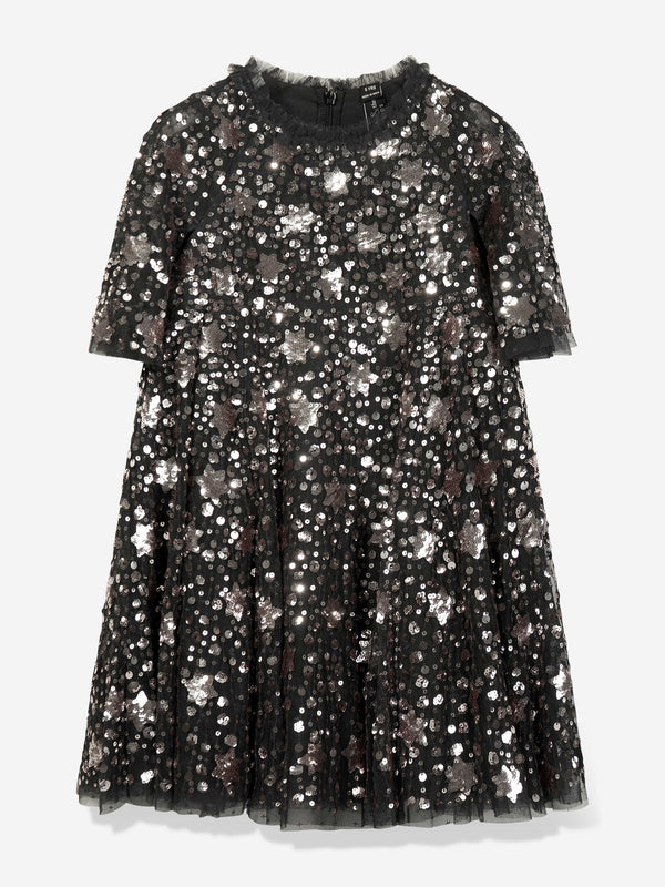 Needle & Thread Girls Shooting Stars Dress in Black