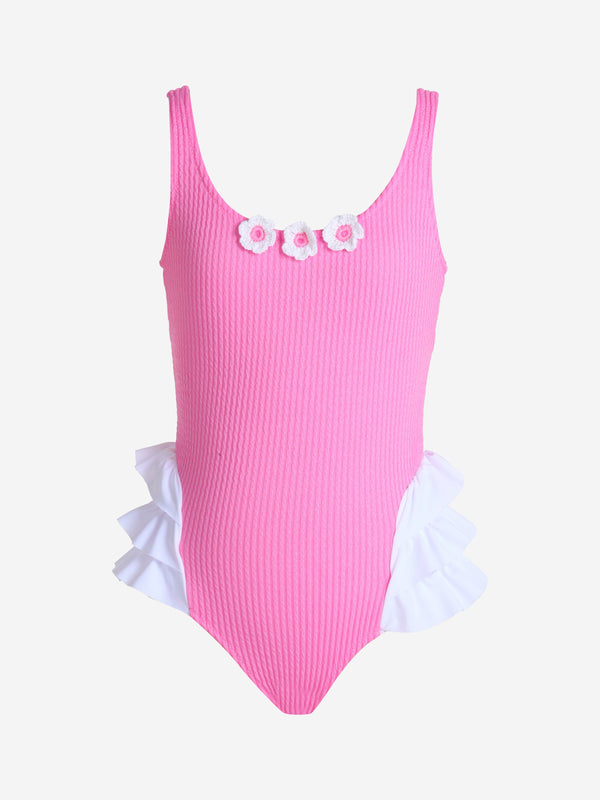 Girls Violet Swimsuit in Pink