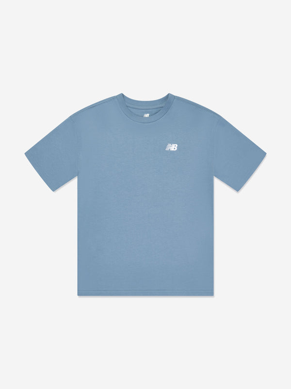 New Balance Boys Jersey Small Logo T-Shirt in Blue