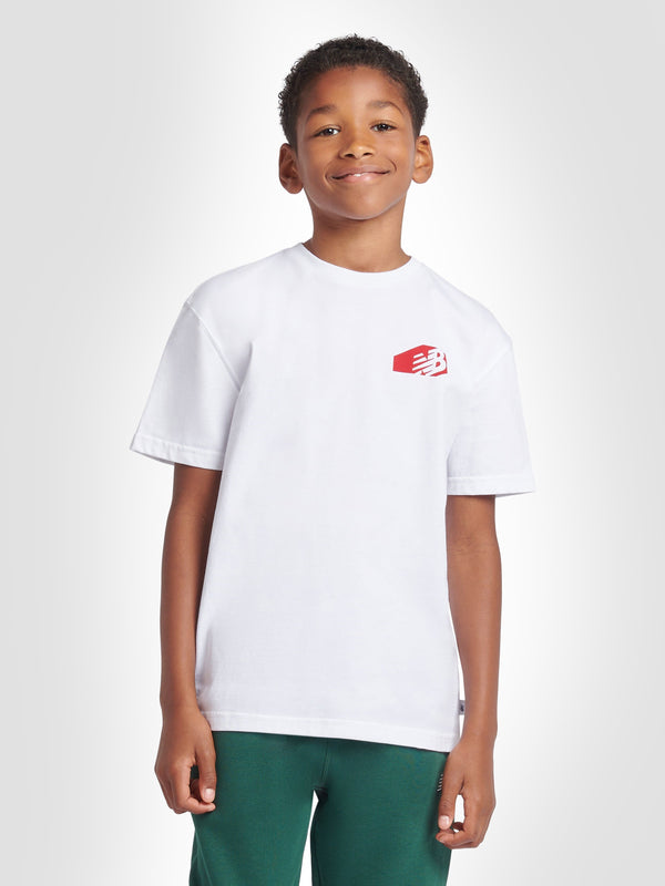 New Balance Boys Authentic Brand T-Shirt in White