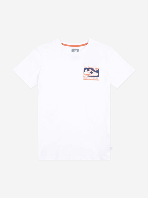 New Balance Boys Trainers Poster T-Shirt in White