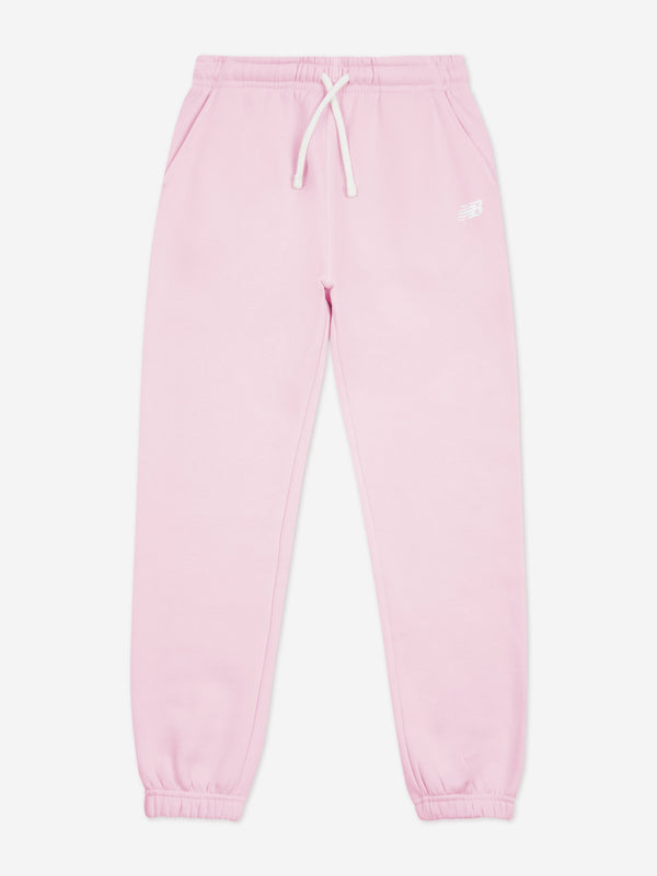 New Balance Girls Brush Back Small Logo Joggers in Pink